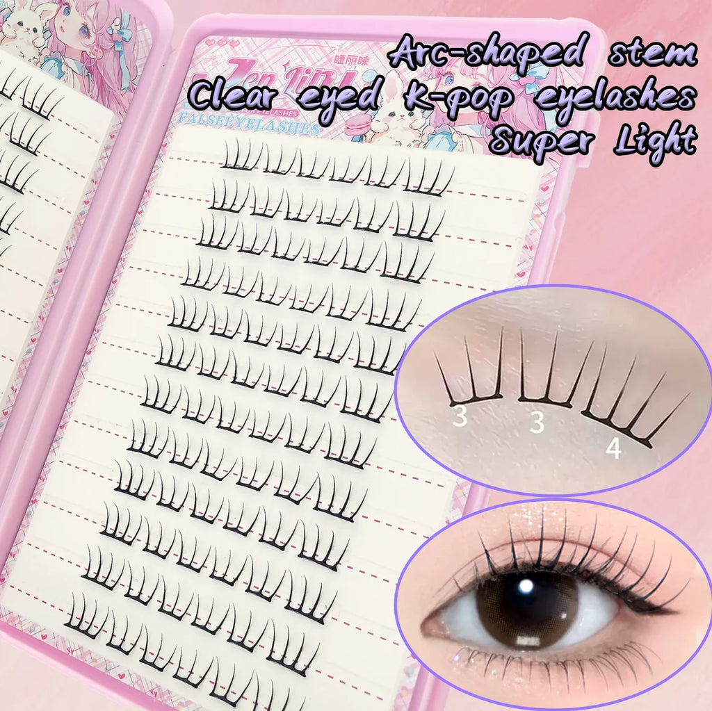 Self Adhesive False Eyelashes No Glue Needed | K-pop 2.0 Style Natural Long Cluster Lashes