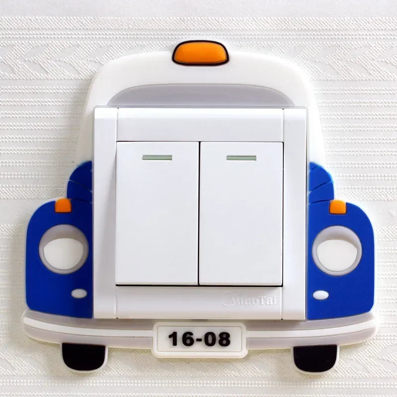 Luminous Silicone Switch Cover | Kawaii Cartoon Animal 3D Sticker for Kids Room