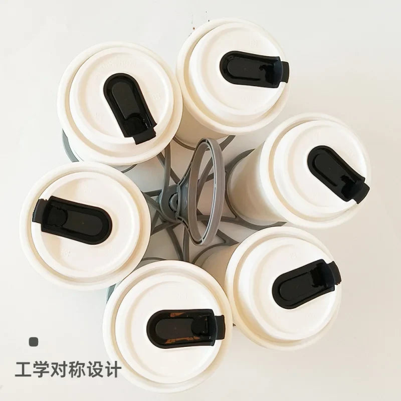 Foldable Rotatable Portable Party Wine Glass Coffee Cup Plastic Handheld Cup Holder | Creative Cup Holder Set