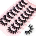 5-8 Pairs Natural Russian Striped Mink Lashes | 3D Volume Wavy False Eyelash Extensions