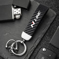 Carbon Fiber Style Keychain for Hyundai | Premium Microfiber Leather Key Ring