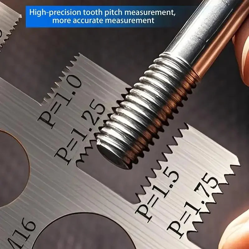 Screw Thread Pitch Gauge | Stainless Steel Measuring Tool for Bolt Nut Metric Threads