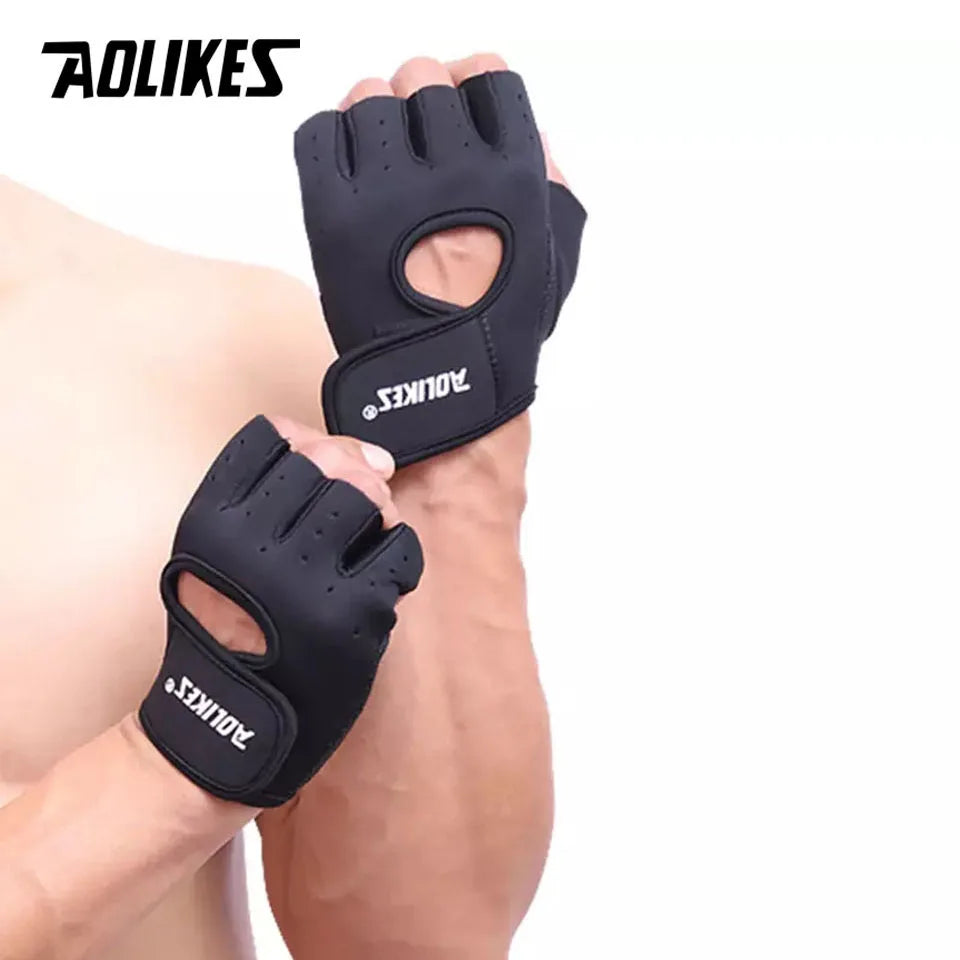 AOLIKES Breathable Workout Gloves | Fingerless Gym Gloves for Weight Lifting and Cycling