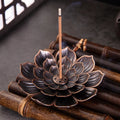 Lotus Incense Burner Stick Holder | Alloy Buddhism Meditation Decor