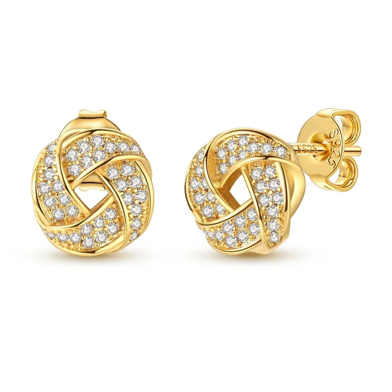 925 Sterling Silver Skull Stud Earrings | Shiny Gold Finish for Women