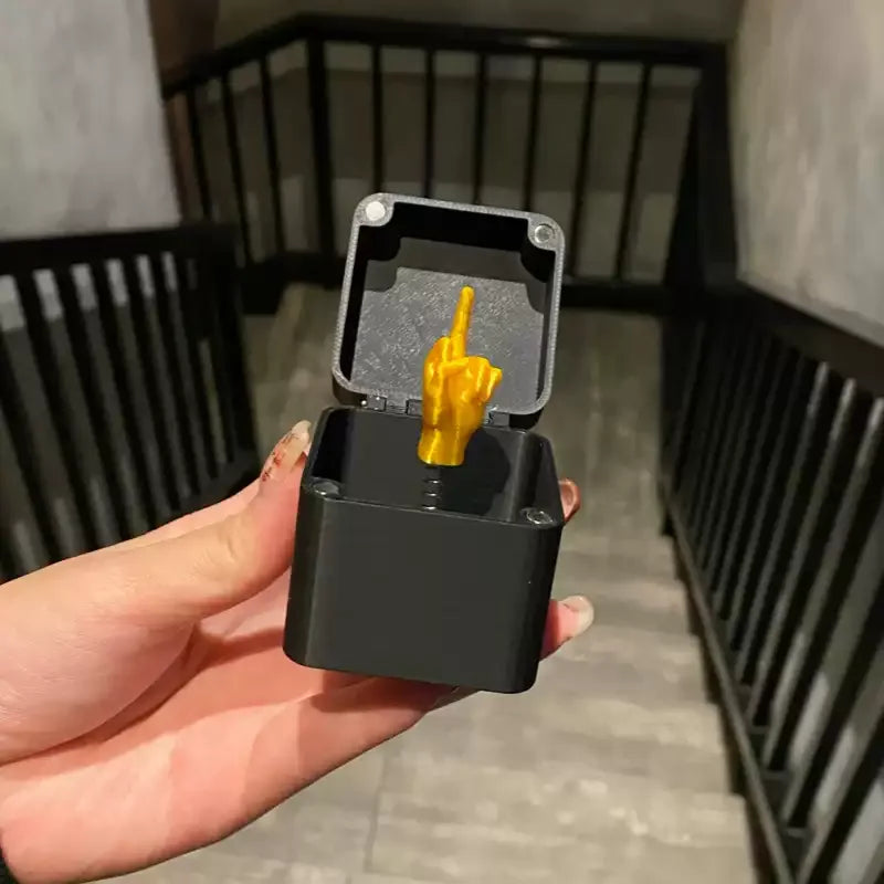 Funny Middle Finger Box Toy | Novelty Desk Decor Gag Gift