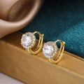 Huitan Cubic Zirconia Hoop Earrings | Dainty Fashion Jewelry for Women