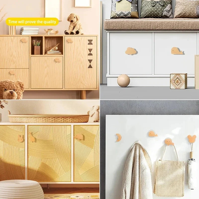 Wooden Animal Hook | Cute Wall Mounted Coat and Key Holder