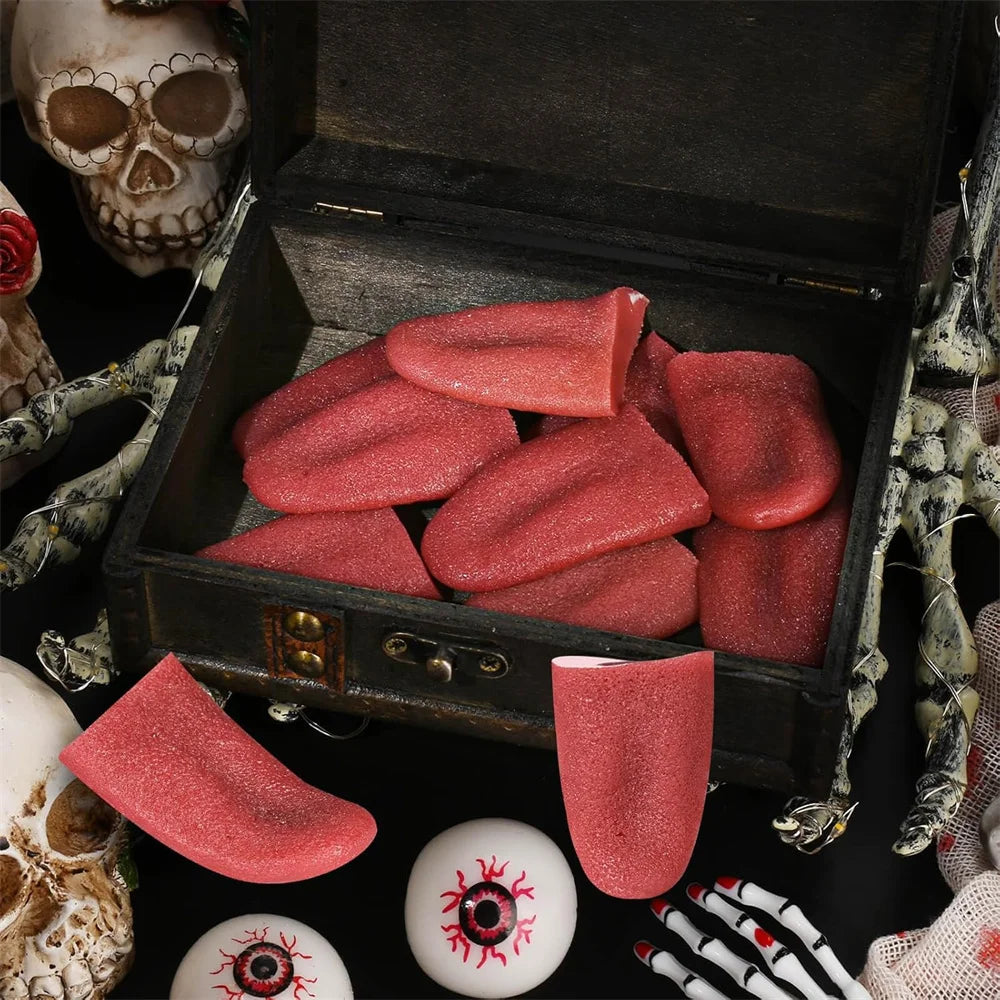 Halloween Fake Tongue Realistic Prop | Stretchable Horror Party Accessory