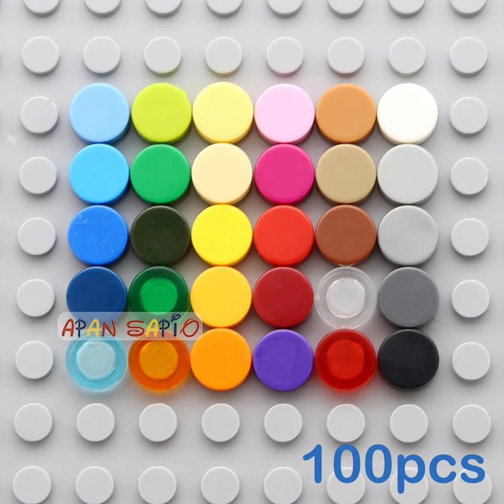 100pcs 1x1 Round Building Blocks Bricks | 33 Color DIY Educational Toy Set
