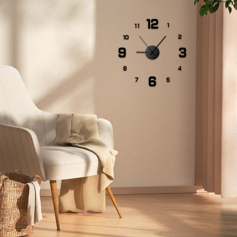 DIY Frameless Wall Clock | Silent Decorative Clock for Living Room