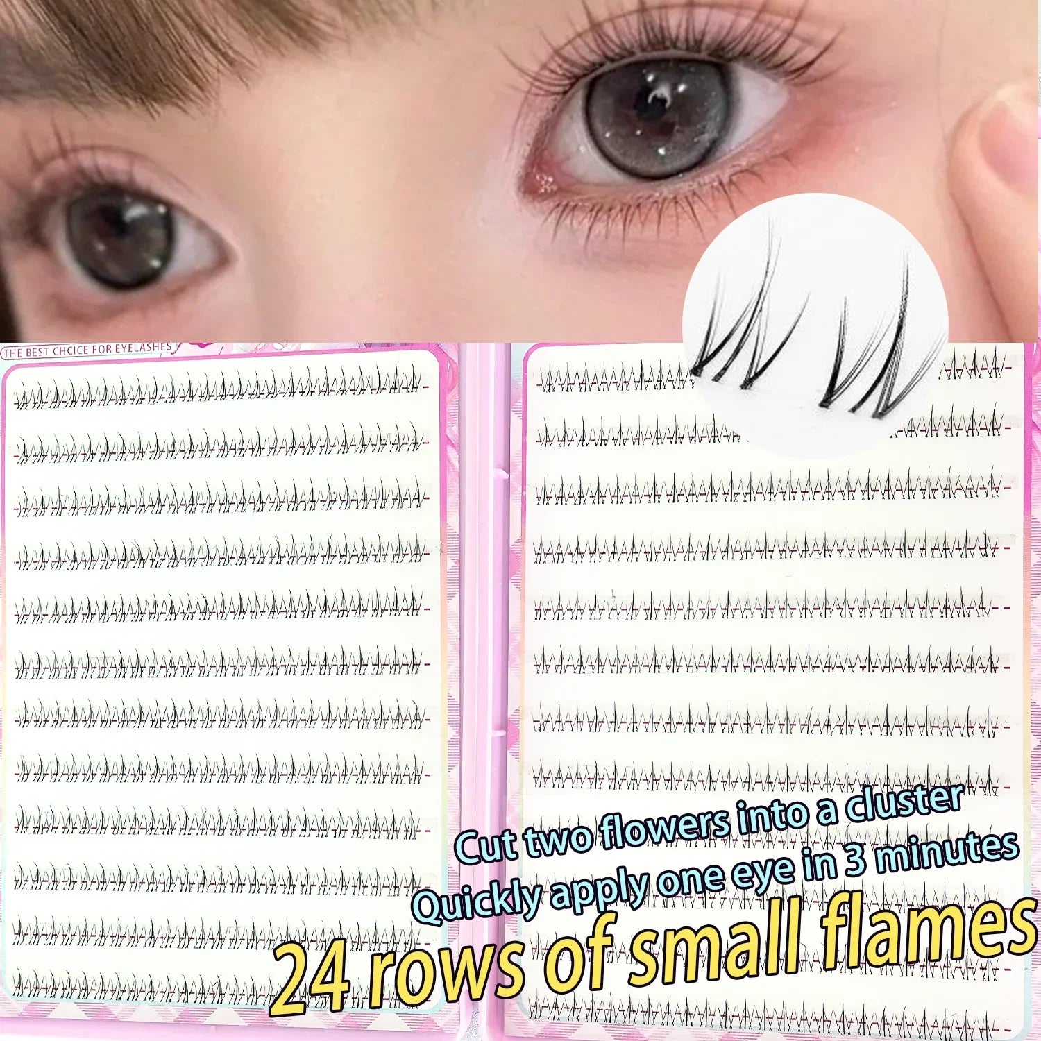 Natural Look Small Flame Lower Eyelashes | Glue-Free Easy Application Beginner Friendly Soft Comfortable Reusable Fake Eyelashes