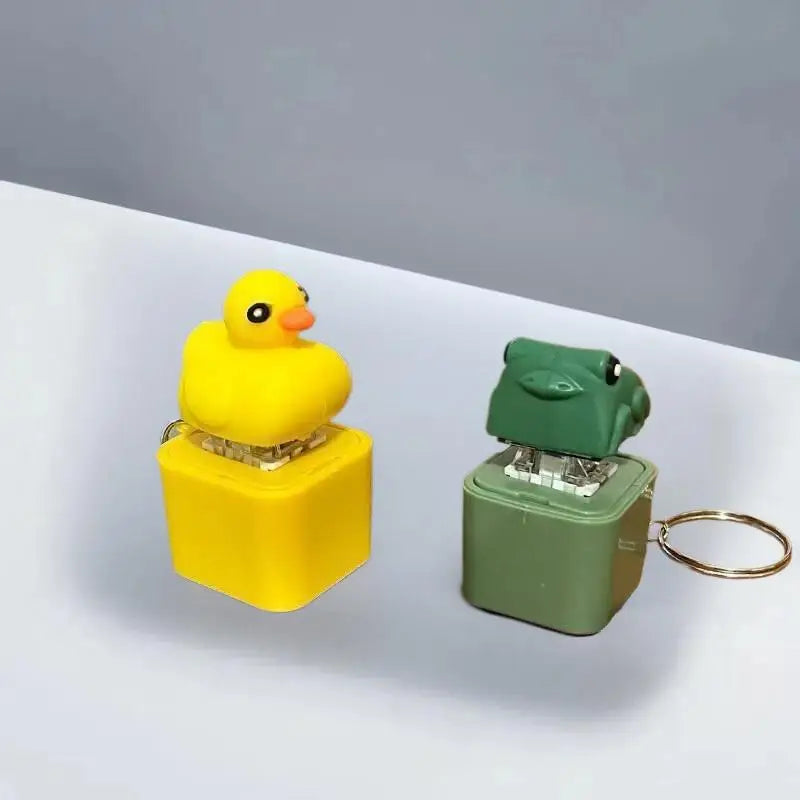 Funny Croaking Frog Keychain | Rechargeable Fidget Clicker with LED Light