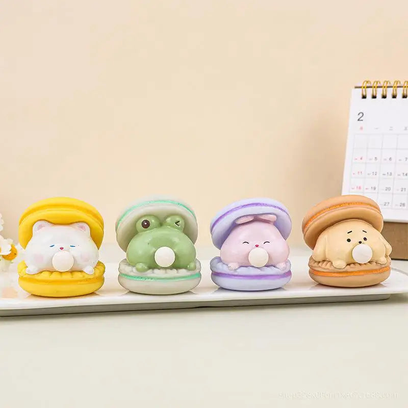 2Pcs Macaron Burger Bubble Blowing Stress Relief Toy | Creative Office Desk Decompression Gift