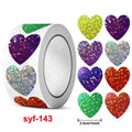 100-500PCS Heart Thank You Stickers | Small Roll Packaging Stickers for Photocard Decor