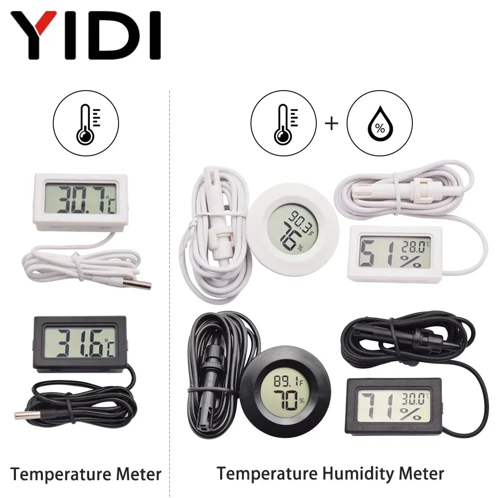 Mini LCD Digital Thermometer Hygrometer | Temperature Humidity Monitor for Incubator Aquarium