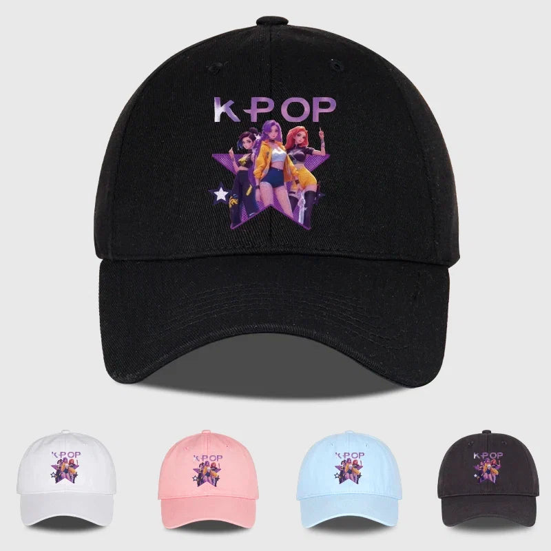 K-POP Cartoon Girl Group Baseball Cap | Unisex Retro Adjustable Dad Hat