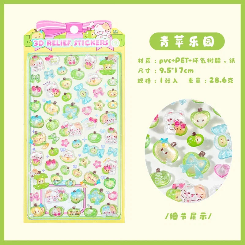 Mr.Paper 3D Relief Bead Stickers | Sweet Candy Party Series Kawaii Decor