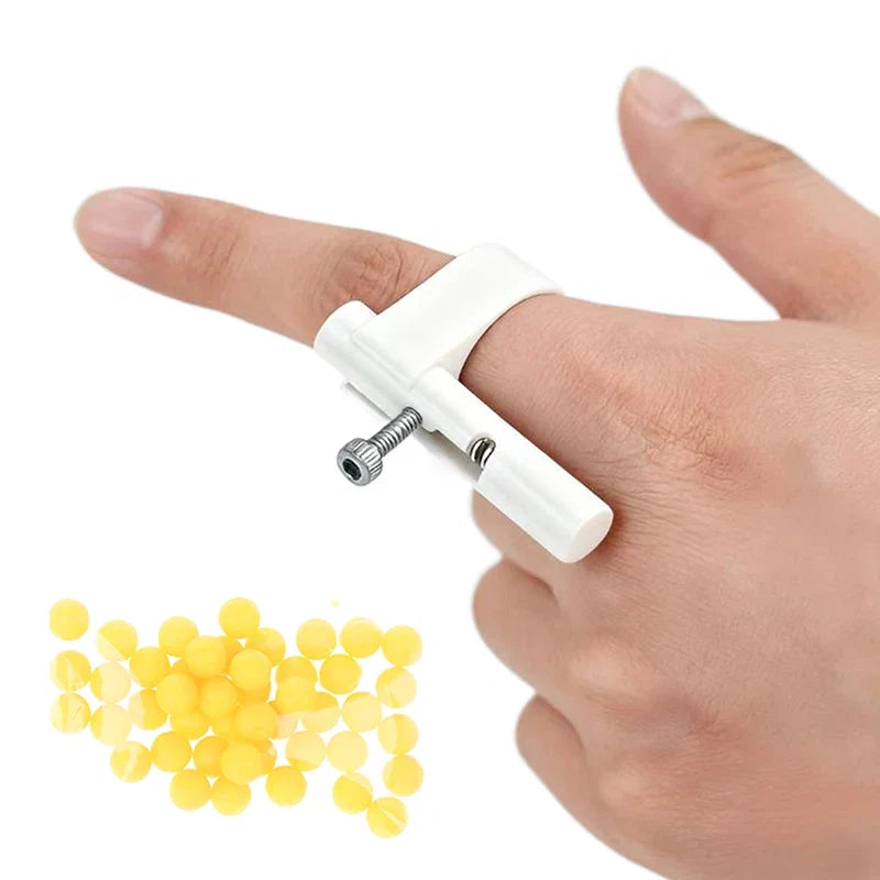 Fingertip Decompression Ring with 48 Plastic Marbles | Stress Relief Toy and Keychain Launcher