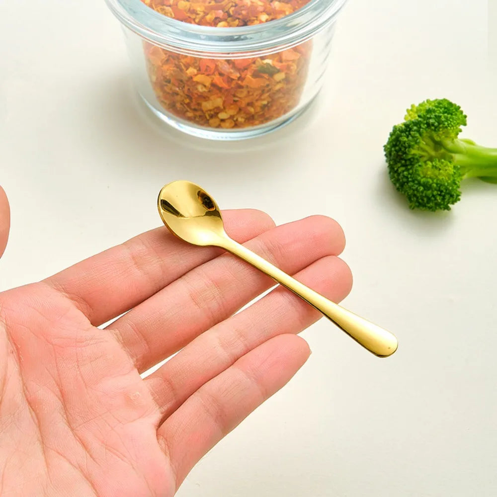 Portable Stainless Steel Tiny Spoon Set | Mini Coffee Spoons for Small Jars