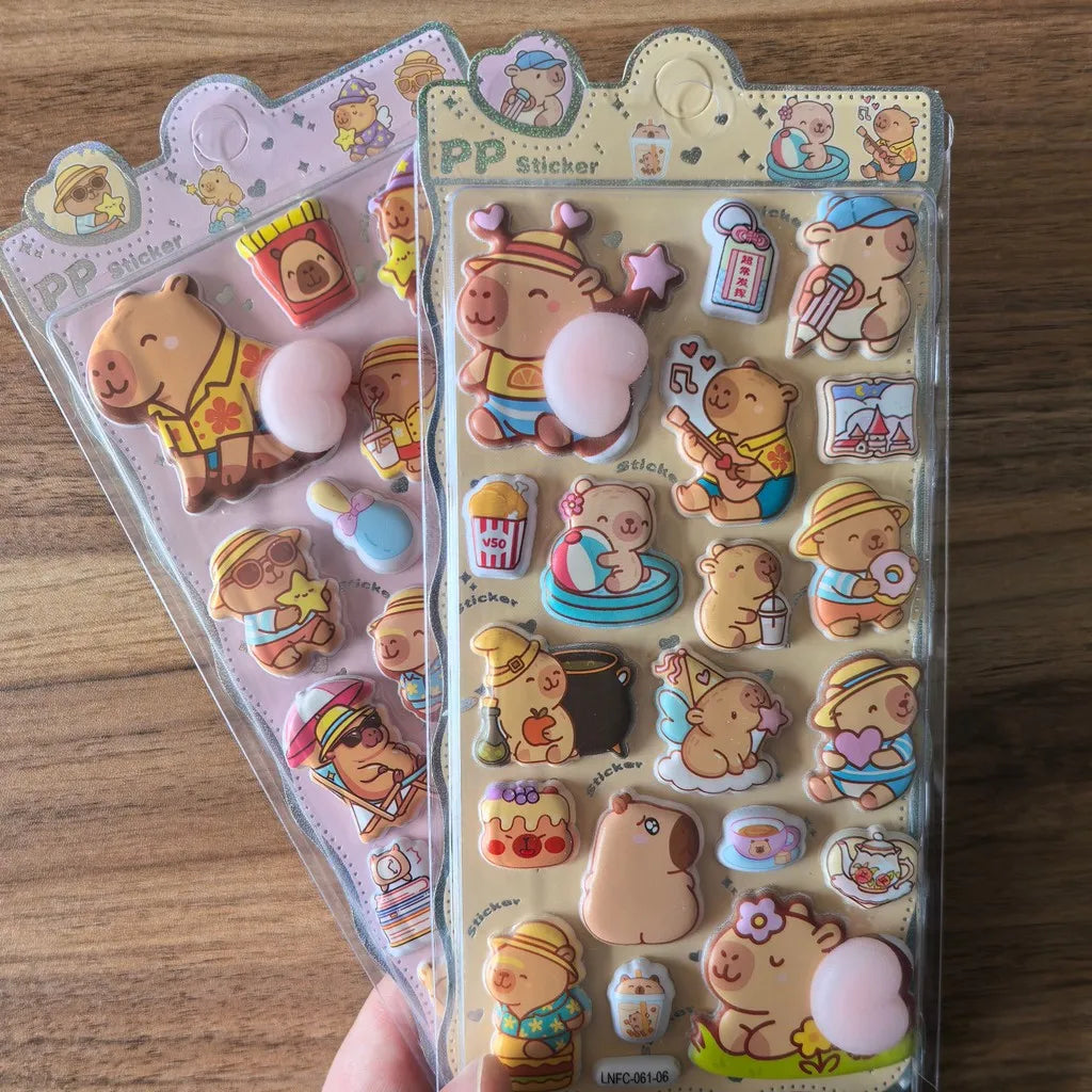 Capybara Sticker Set | 2-Pcs Planner Embellishments