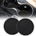 2pcs Black Car Cup Holder Anti Slip Coaster Pads | Universal Interior Accessories