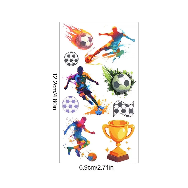 10pcs Soccer Temporary Tattoo Stickers | Kids Birthday Party Favors