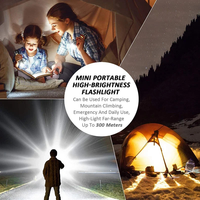 Portable Zoomable Strong LED Flashlight | Rechargeable Mini Torch for Camping and Emergencies