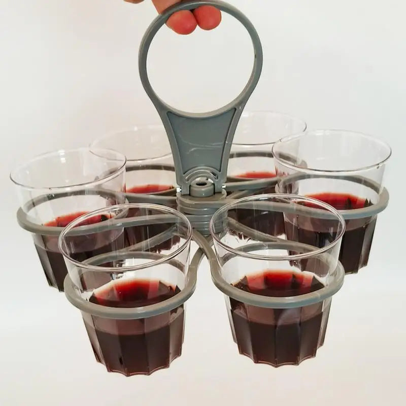 Foldable Rotatable Portable Party Wine Glass Coffee Cup Plastic Handheld Cup Holder | Creative Cup Holder Set