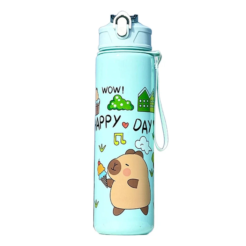 700ml Capybara Cute Water Cup with Straw & Handle | Large Capacity Sports Water Bottle