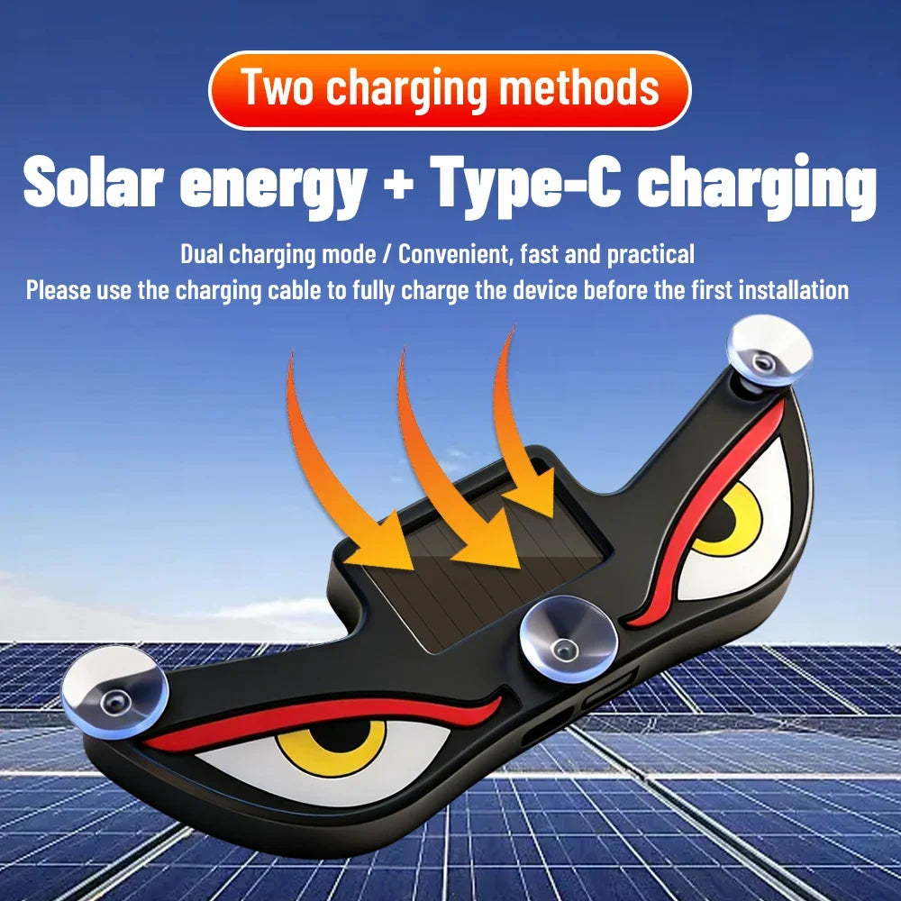Solar Demon's Eye Car Dynamic LED Light | No Wiring Moving Eyes Car Decoration
