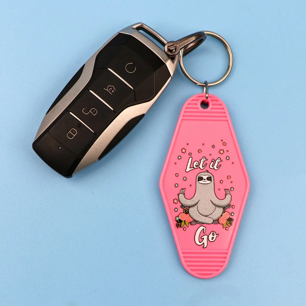 Plastic Key Chain for Keys | Pink Rhombic Key Tag Gift