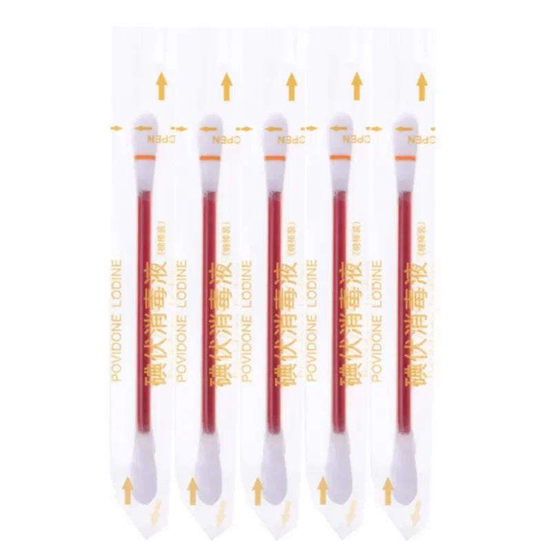 Disposable Iodine Cotton Swabs | First Aid Disinfectant Sticks