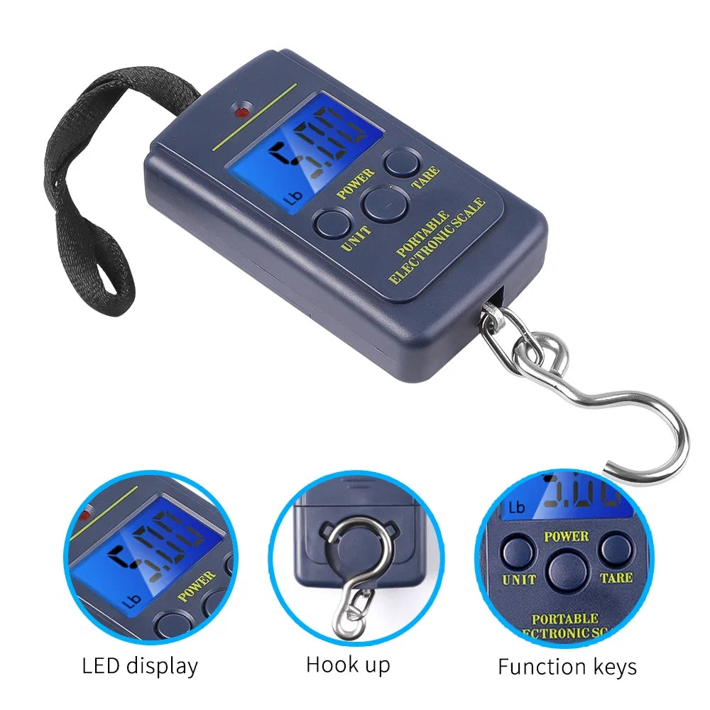 Portable Digital Hanging Scale | 0.01kg to 40kg LCD Luggage Weighing Scale