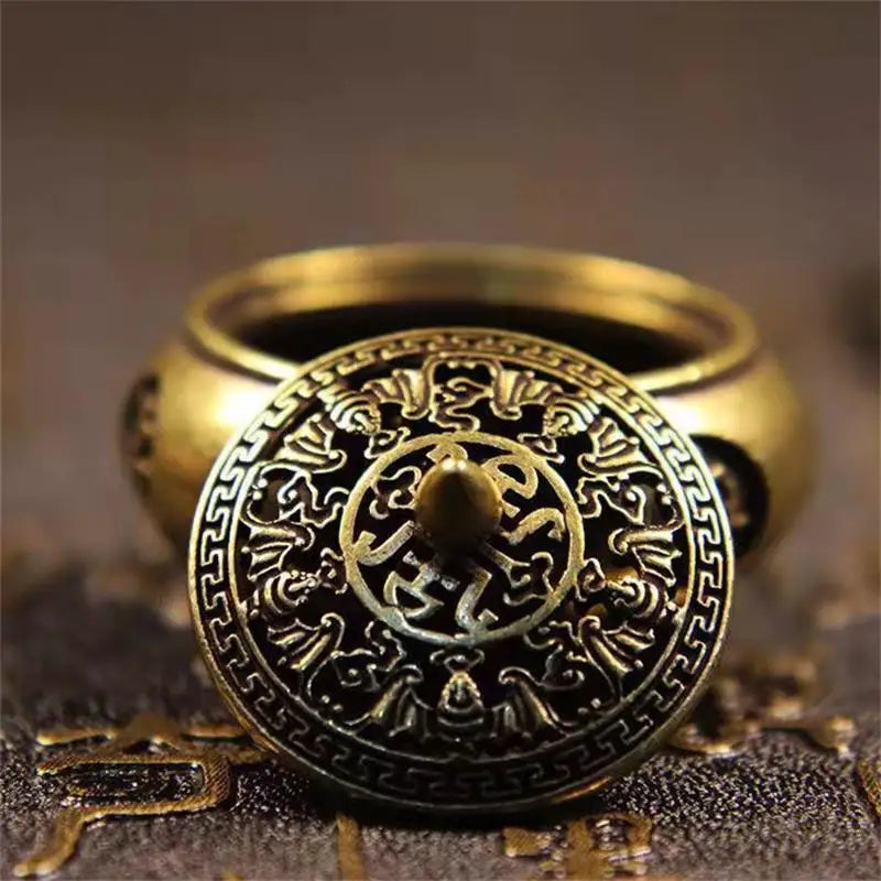 Retro Brass Incense Burner with Zodiac Signs | Home Decor Censer