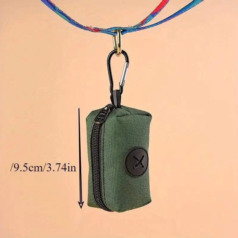 Canvas Dog Poop Bag Holder | Outdoor Pet Waste Bag Dispenser with Carabiner Clip