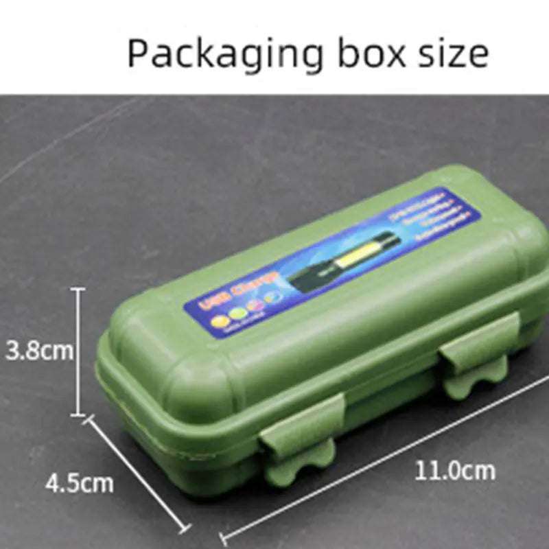 Mini XPE COB LED Flashlight | Rechargeable Dual Light Source for Hiking Camping Fishing