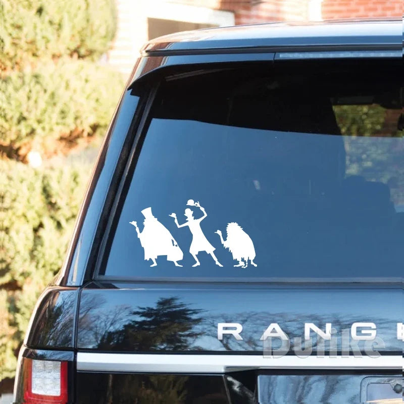 Cartoon Hitchhiking Ghosts Vinyl Sticker | Car Window Decoration