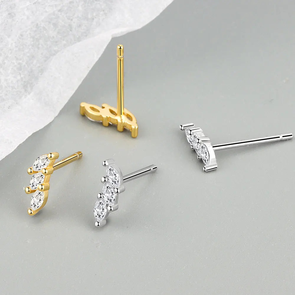 Gold Hoop and Stud Earrings Set | 3-Piece Stainless Steel Jewelry Collection