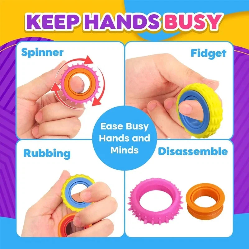 Rotating Fidget Ring | Sensory Stress Relief Toy for Adults and Kids