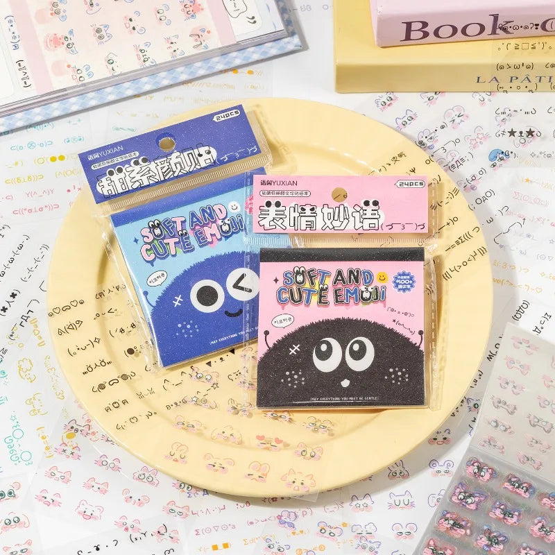 Cute Kitten Sticker Set | Kawaii Japanese Expression Scrapbook Decals