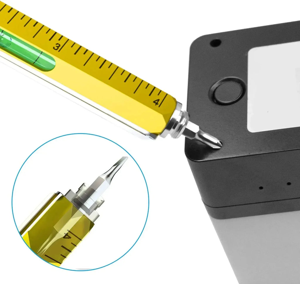 7 in 1 Multifunction Ballpoint Pen | EDC Hand Tool with Ruler Screwdriver Stylus Level