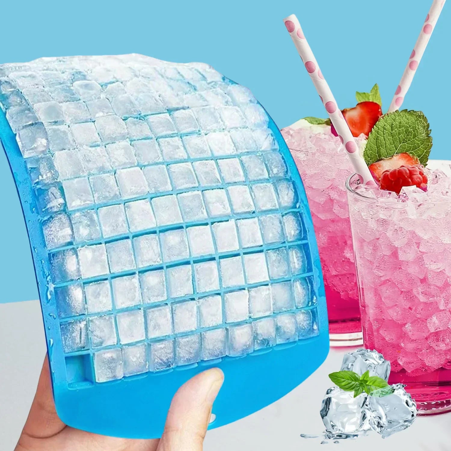Small Silicone Ice Tray | 160 Grid Crushed Ice Cube Maker