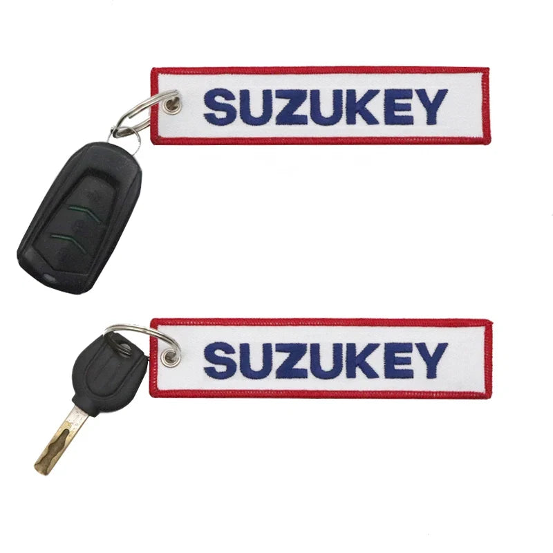 JDM SUZUKEY Logo Key Chain | Double Sided Embroidery Motorcycle Keyring