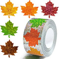 500Pcs Fall Thanksgiving Leaf Stickers | Holographic Maple Leaf Decals Roll
