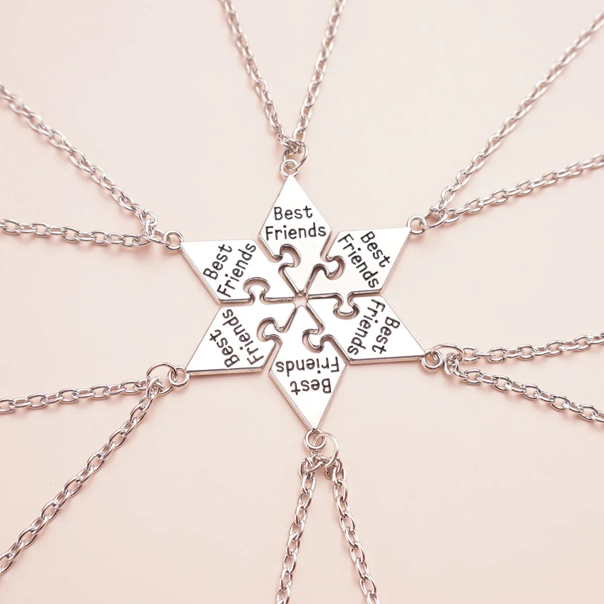6 Pcs/Set Best Friend Pendant Necklace Set | Friendship Jewelry Gift