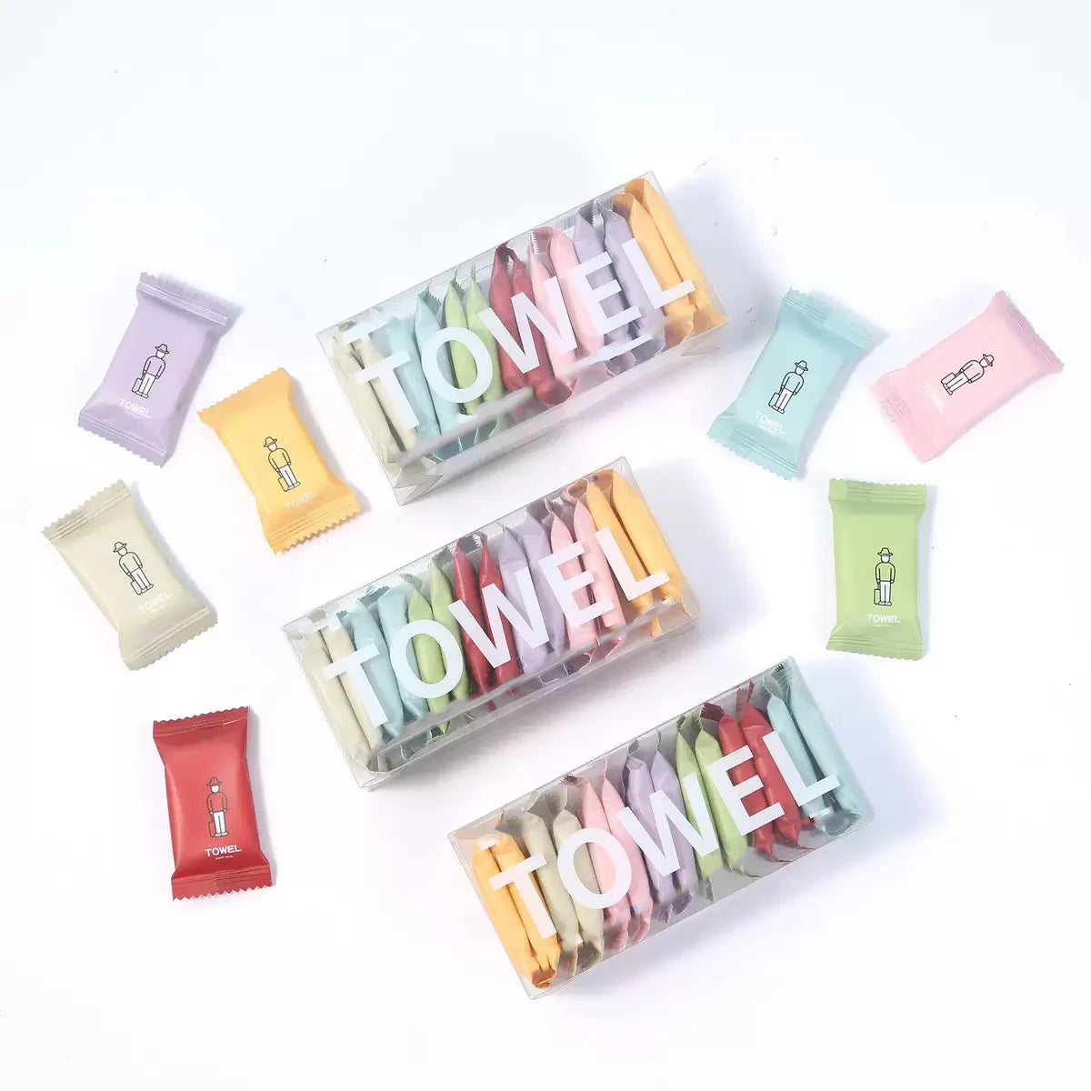 14/7PCS Disposable Compressed Towel Set | Portable Cotton Travel Towel for Face and Body