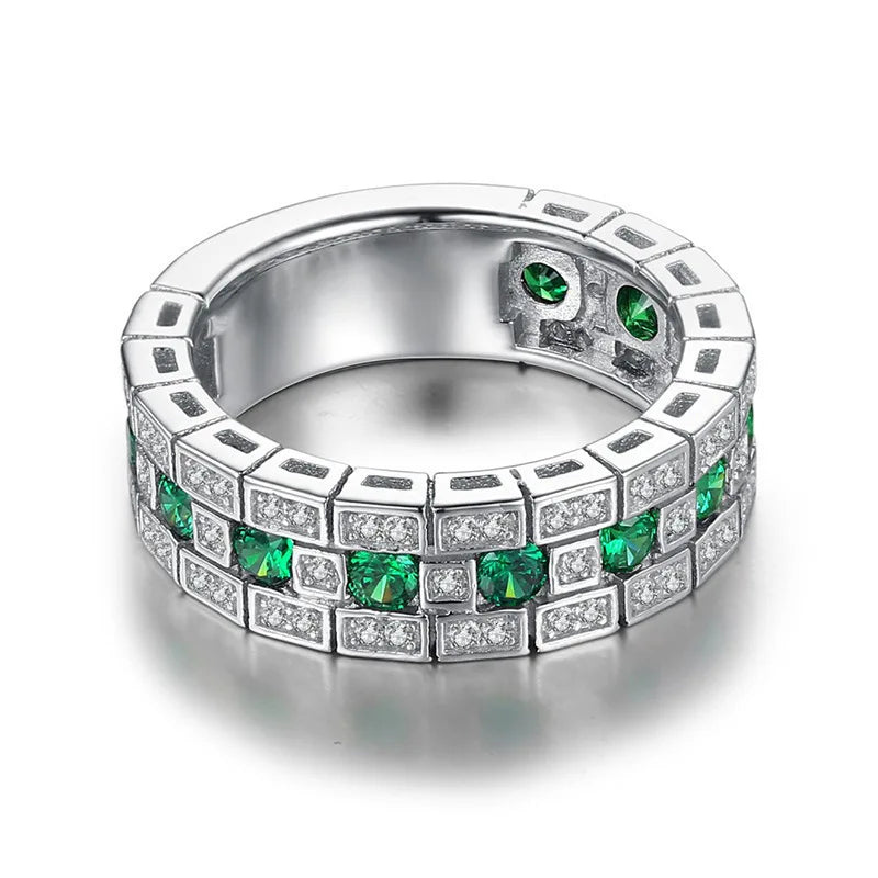 925 Sterling Silver Ring Set with Zircon Crystal | Glamour Jewelry for Women