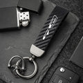 Carbon Fiber Style Keychain for KIA Models | Microfiber Leather Key Ring