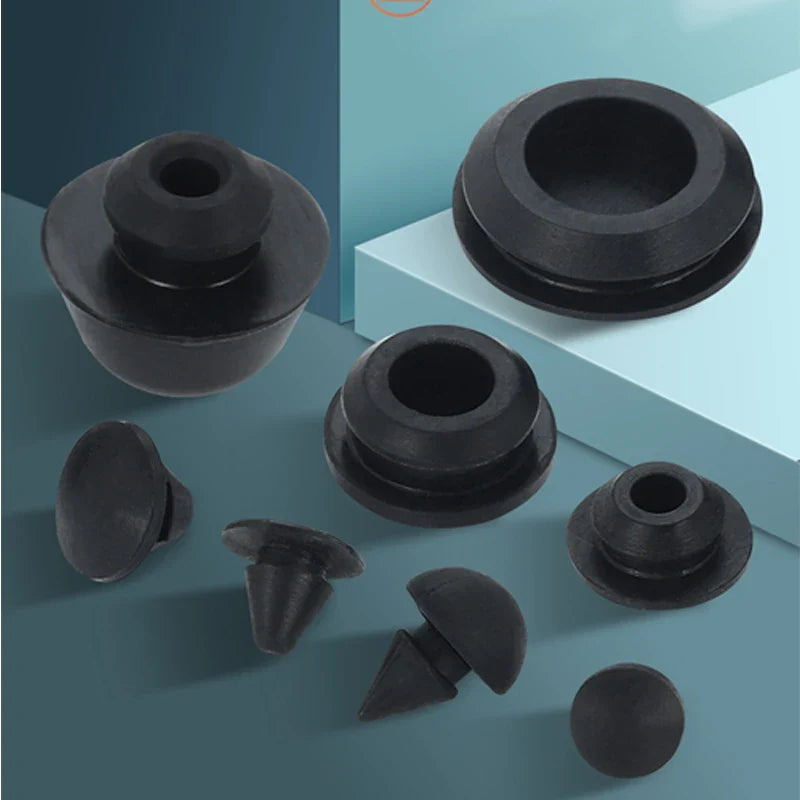 Solid Silicone Rubber Caps 2mm to 16mm T Type Plug Cover Snap-on Gasket Blanking End Caps Seal Stopper